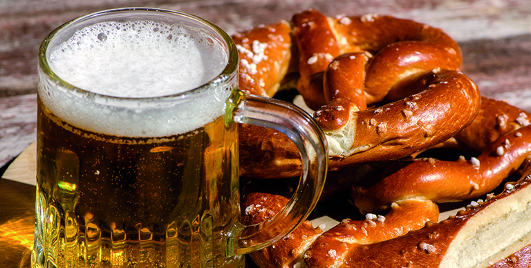Beer and pretzels